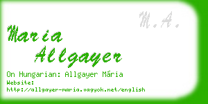 maria allgayer business card